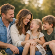 Ideen für Familienportraits draußen, die echt wirken