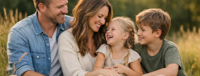 Ideen für Familienportraits draußen, die echt wirken